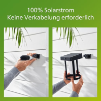 PHILIPS Outdoor Ultra-Efficient Solar Camill Wandleuchte 1,4W, Dual-Bright Sensor, eckig, matt, 3000 Kelvin, IP44 wetterfest, sc